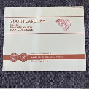 South Carolina USGS Index to Topographic Map Coverage NEW CONDITION